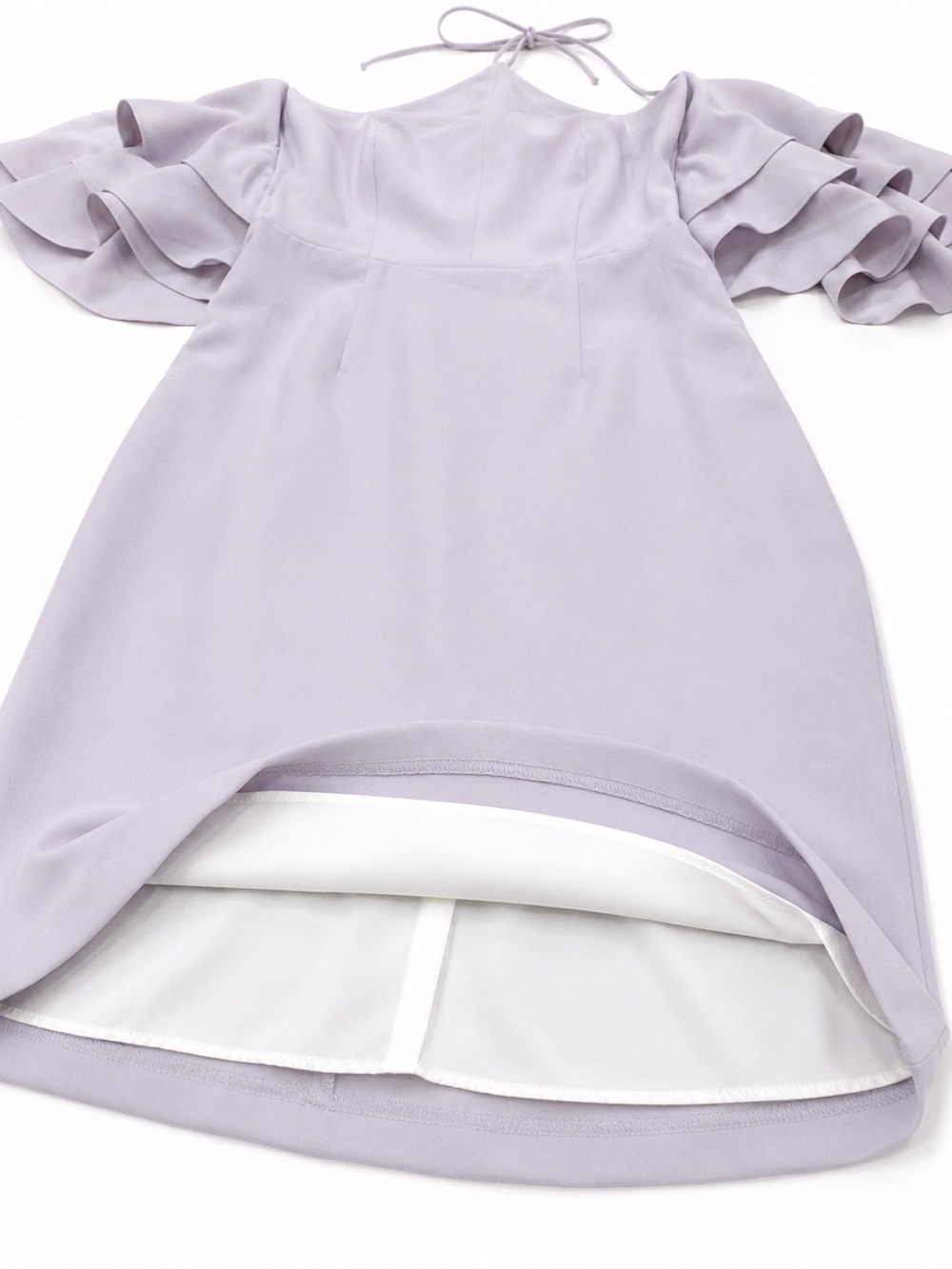 Amanda Uprichard Lilac Gray Cold-Shoulder Halter Mini Dress – Size Small - Picture 5 of 6